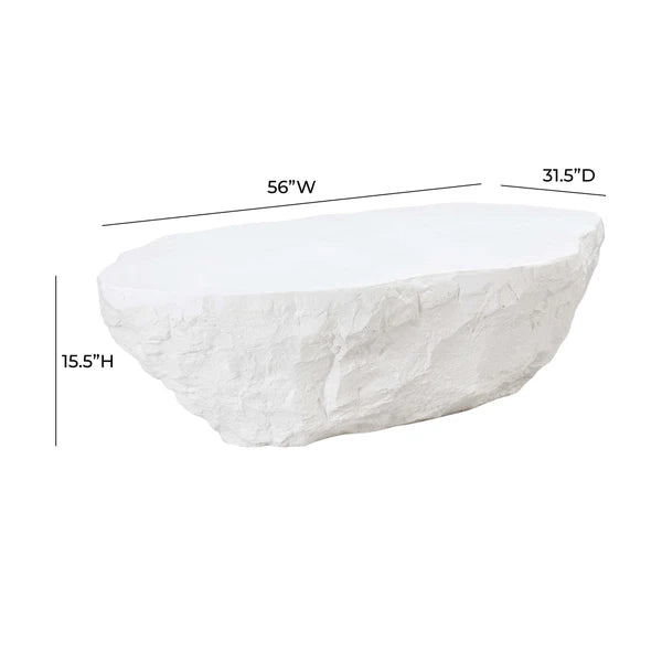 Crag White Concrete Coffee Table dimensions