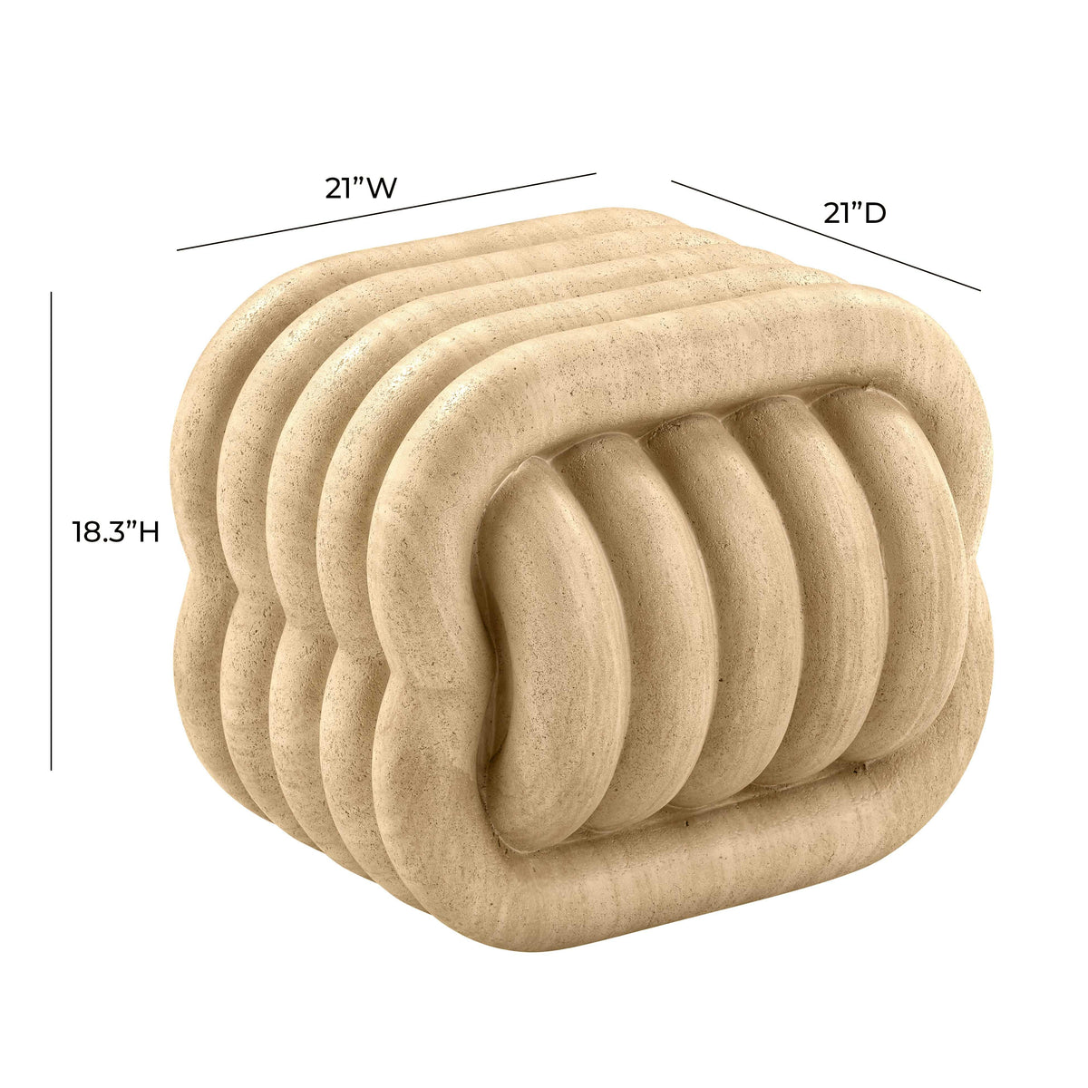 Love Knot Concrete Indoor/Outdoor Accent Stool - View 7