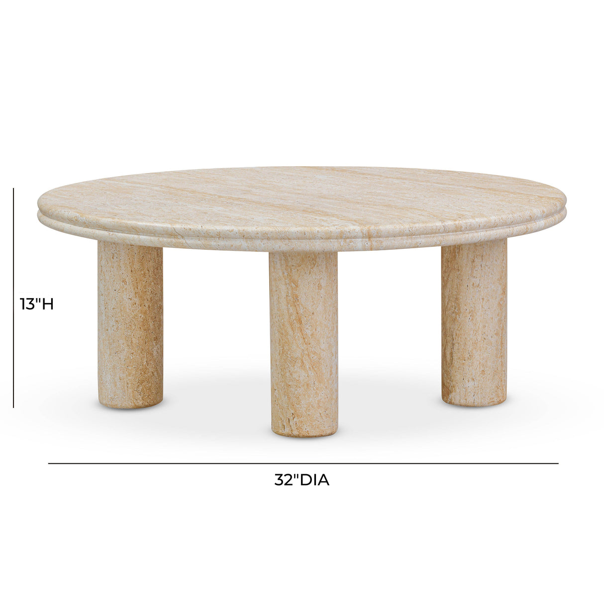 Amora 2-Piece Faux Travertine Indoor/Outdoor Nesting Accent Table Set