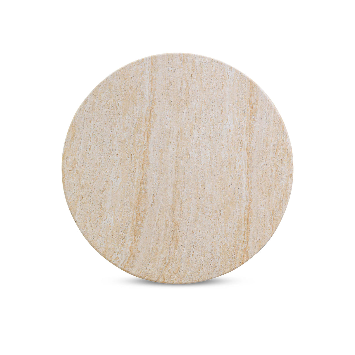 Amora Faux Travertine Indoor/Outdoor Round Accent Table (26"-32")
