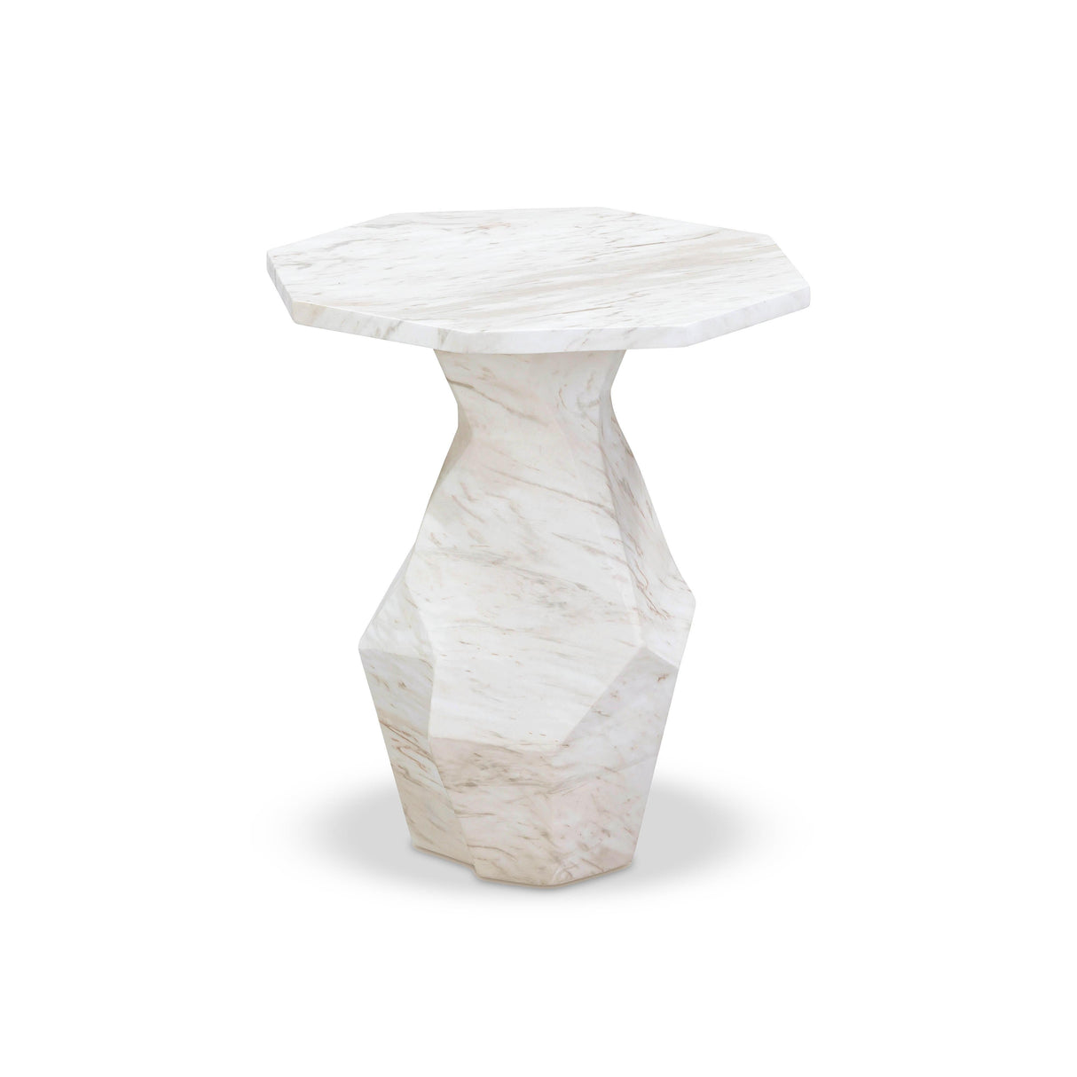 Esme Faux Marble Indoor / Outdoor Round Side Table