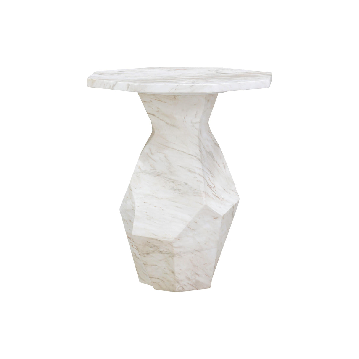 Esme Faux Marble Indoor / Outdoor Round Side Table