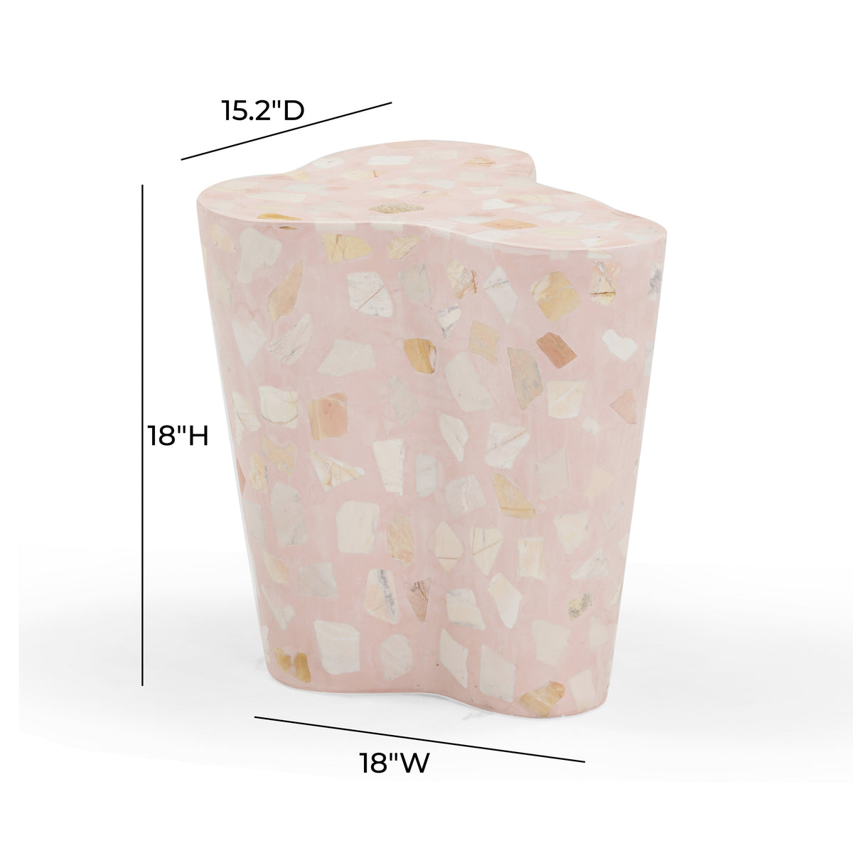 Slab Faux Terrazzo Indoor/Outdoor Side Table - View 23