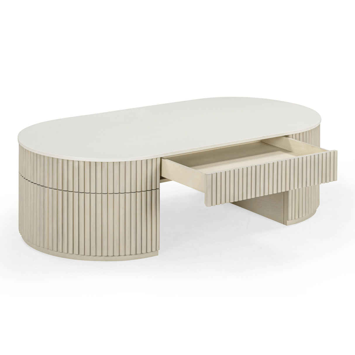 Bella 52" Cream Large Storage Coffee Table
