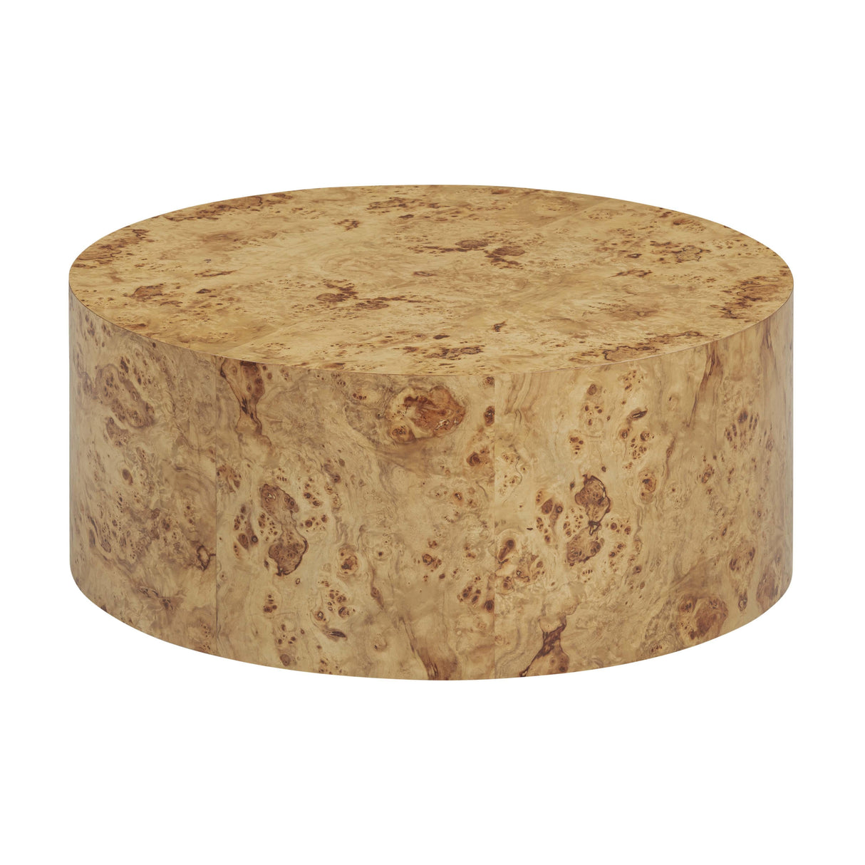 Fig 36" Natural Burl Drum Round Coffee Table