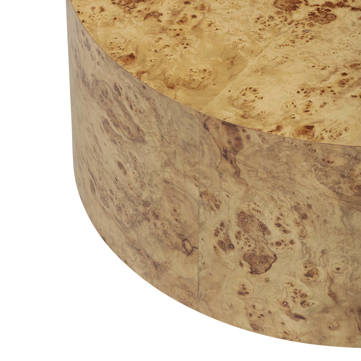 Fig 36" Natural Burl Drum Round Coffee Table