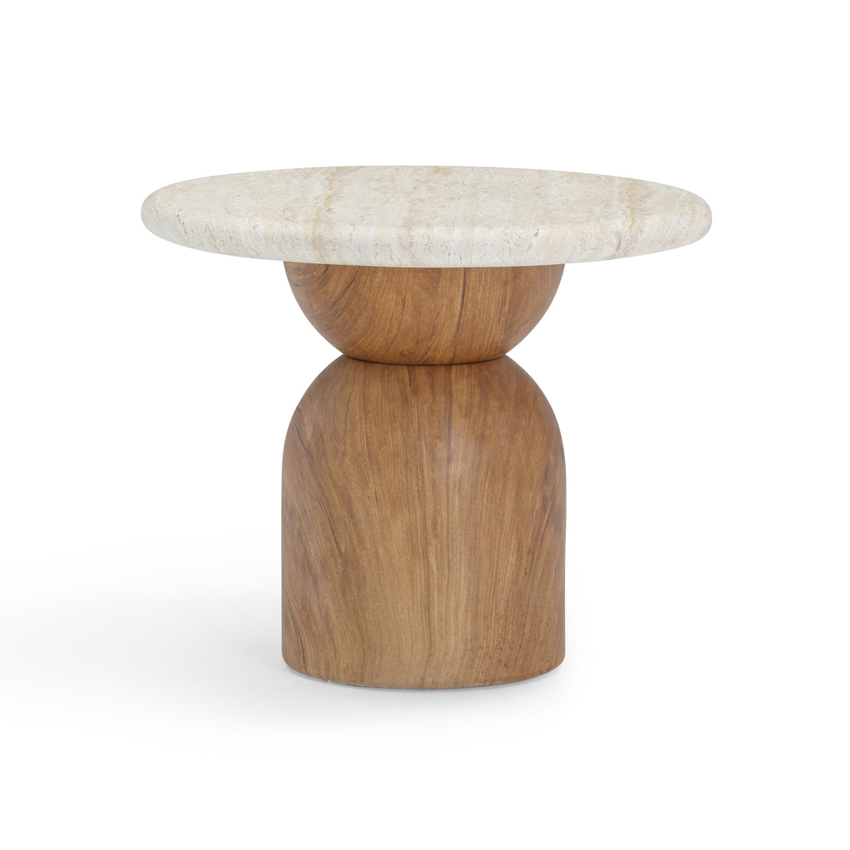 Cynthia Faux Travertine Concrete Indoor / Outdoor Side Table