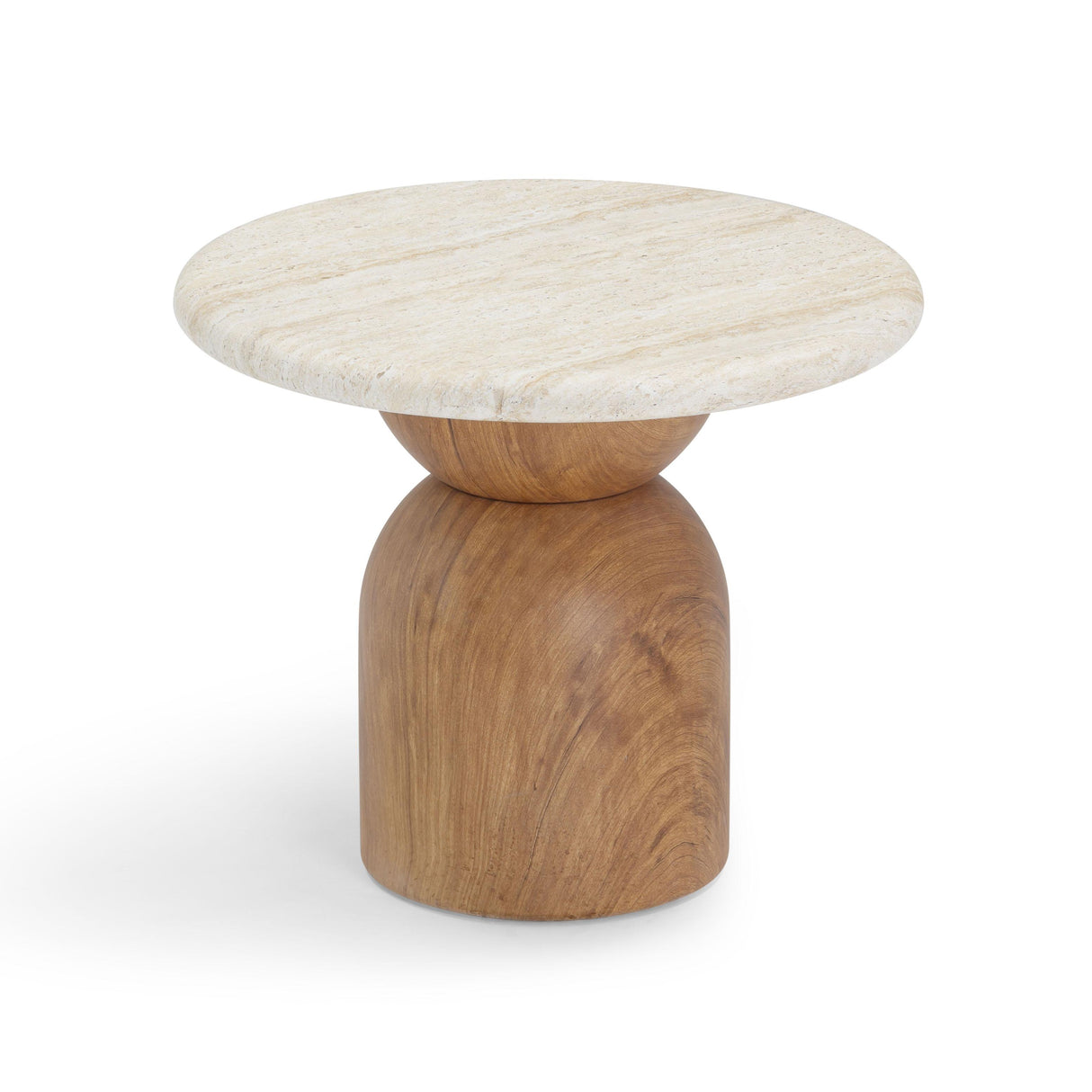 Cynthia Faux Travertine Concrete Indoor / Outdoor Side Table