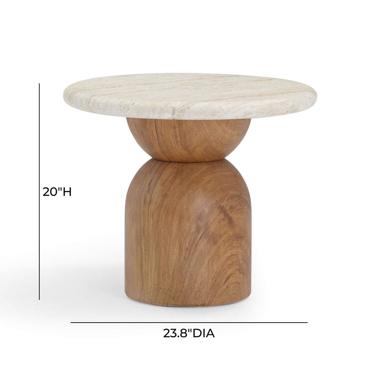 Cynthia Faux Travertine Concrete Indoor / Outdoor Side Table