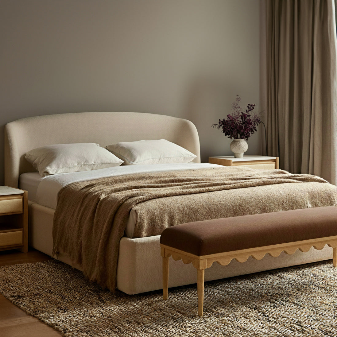 Oodle 56.5" Performance Vegan Mohair Bench - View 20