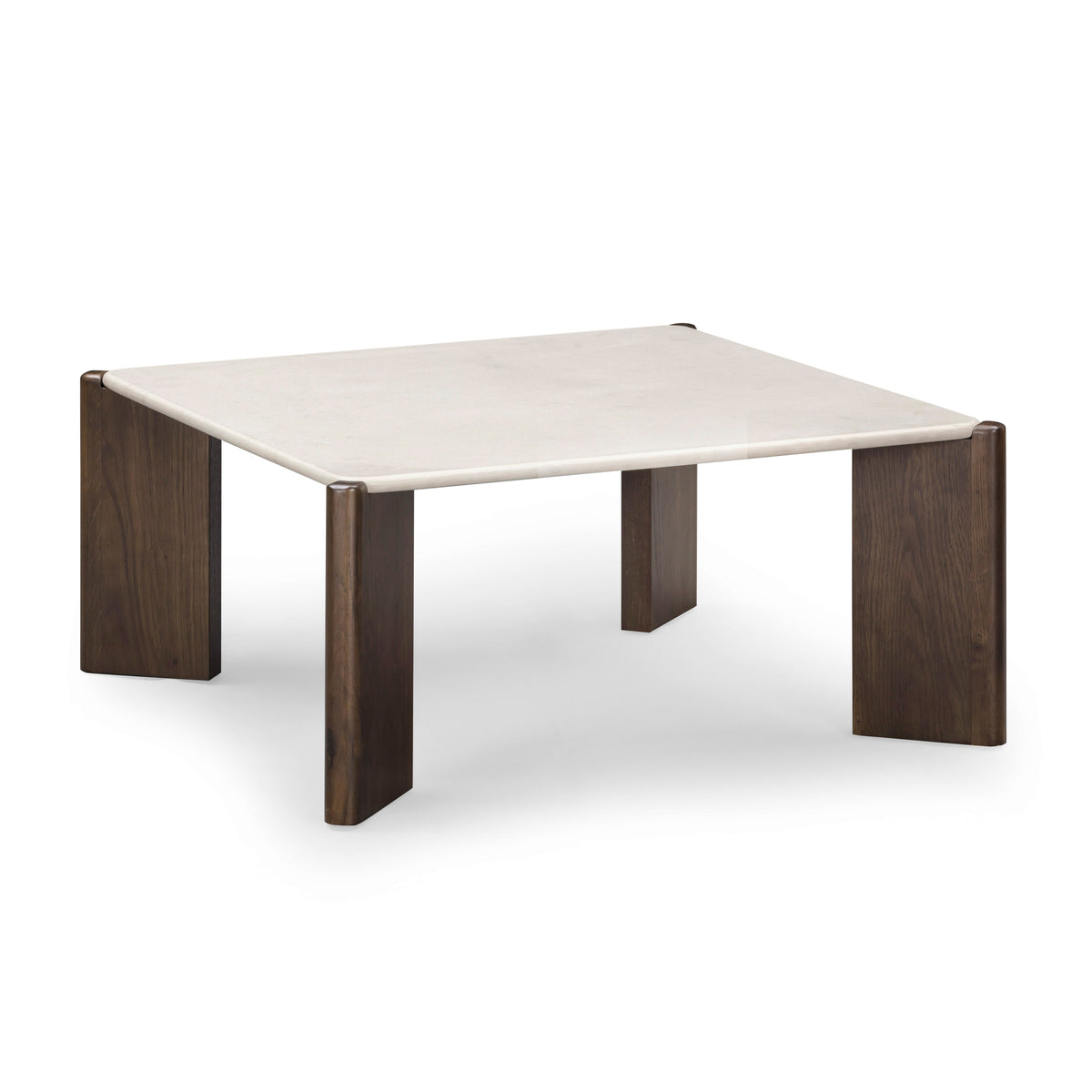 Restis 33.5" Cream Quartz Square Coffee Table - View 1