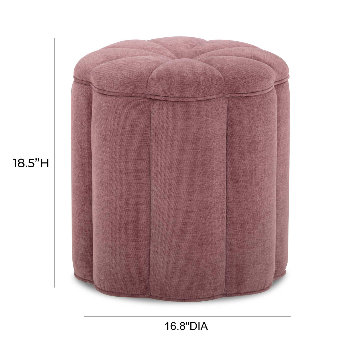Fleur Textured Performance Velvet Storage Ottoman - View 6