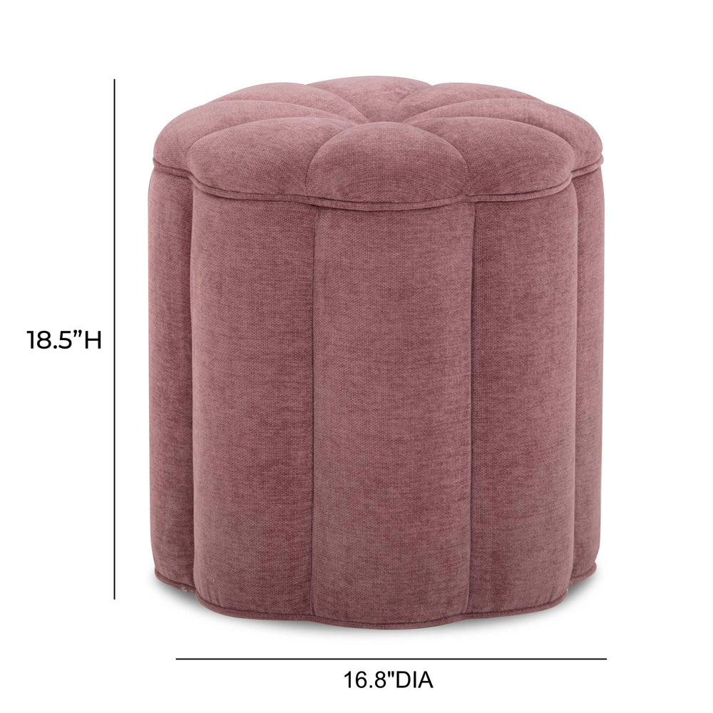 Fleur Textured Performance Velvet Storage Ottoman dimensions