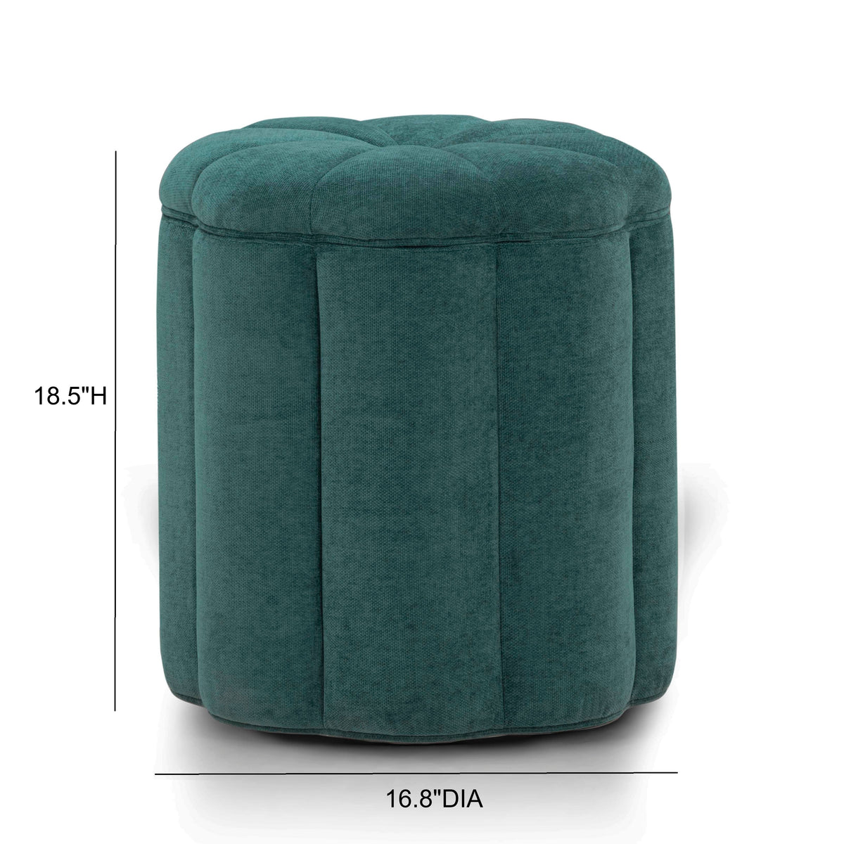 Fleur Textured Performance Velvet Storage Ottoman - View 18