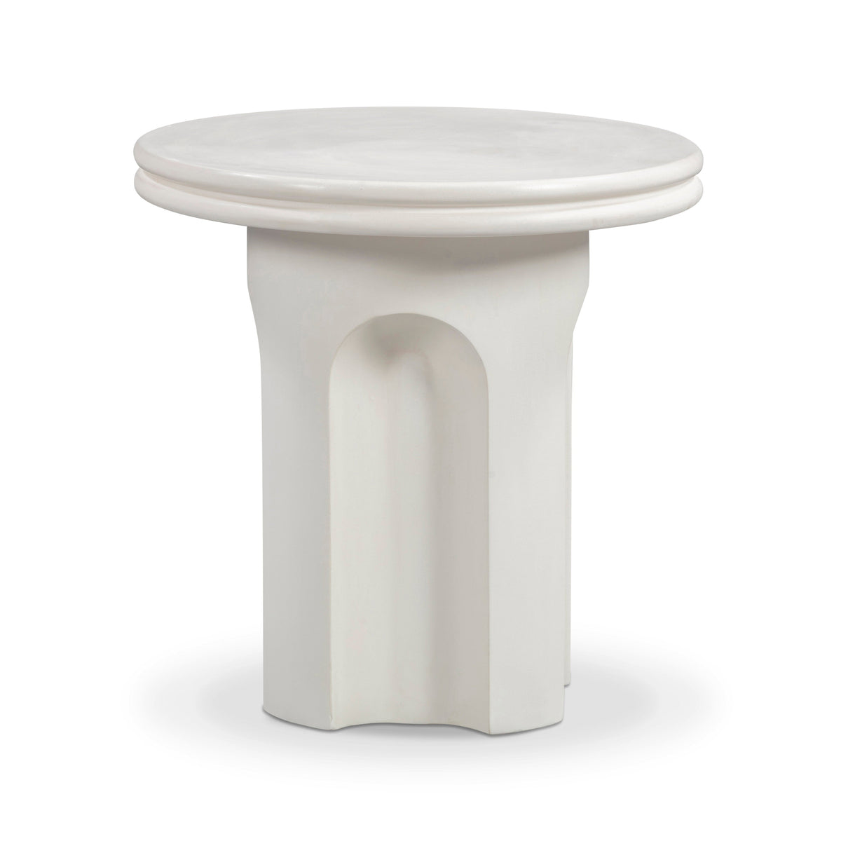 Cassandra Ivory Indoor/Outdoor Concrete Side Table - View 3