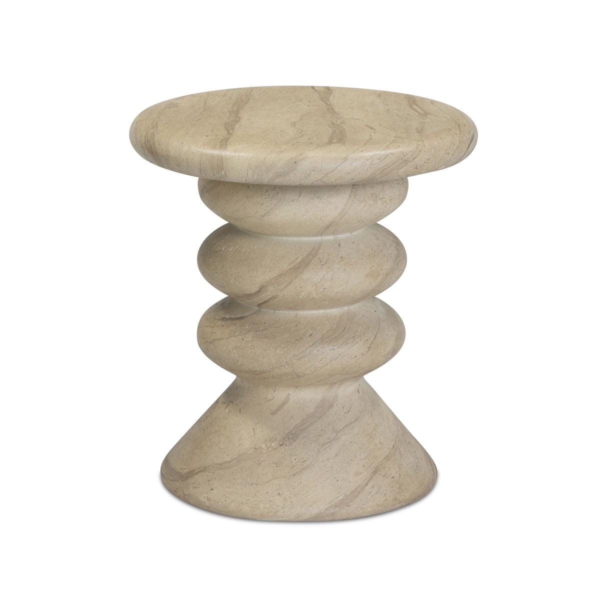 Hyre Faux Travertine Indoor/Outdoor Concrete Side Table