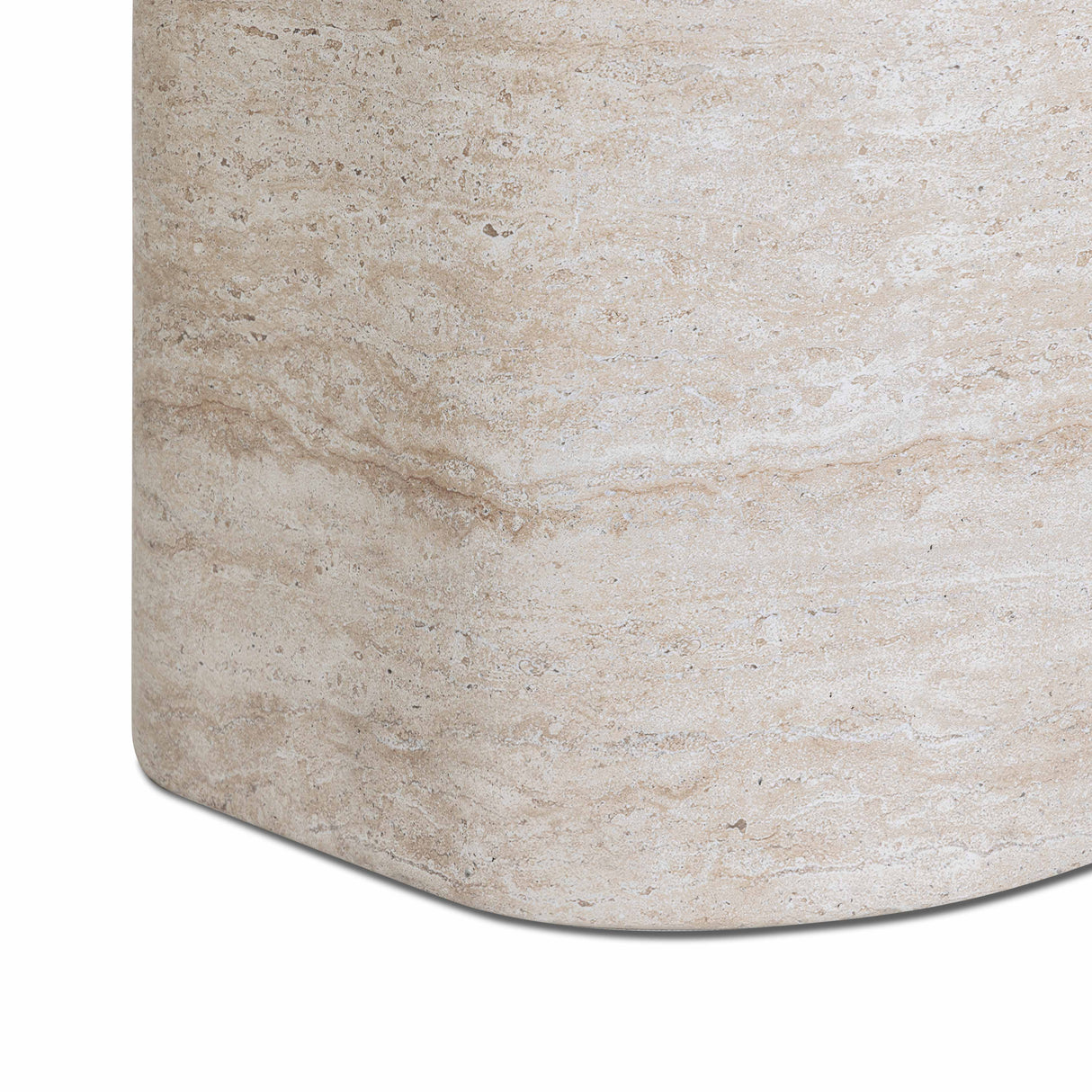 Thyme Faux Travertine Indoor/Outdoor Concrete Side Table