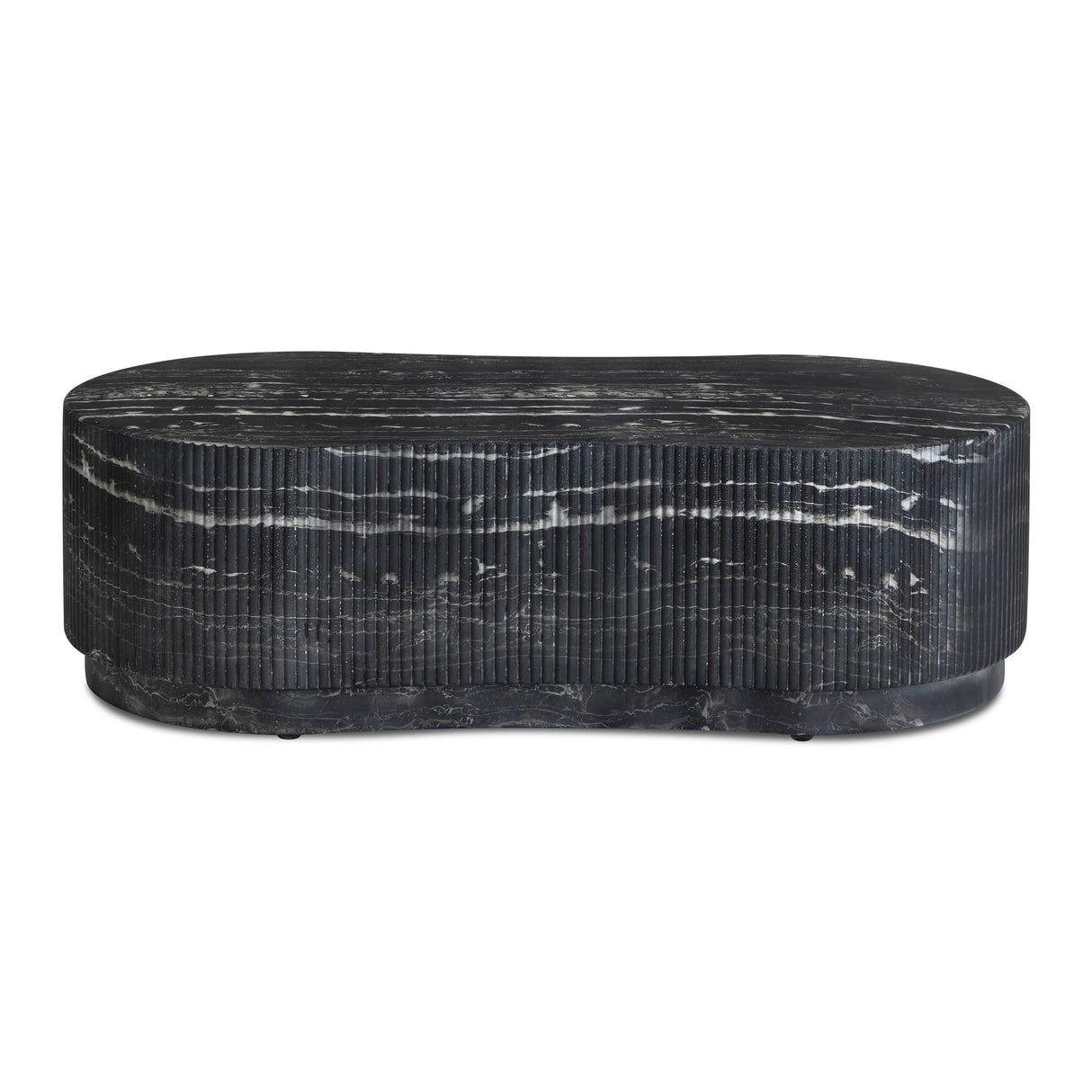 Hades 47" Black Faux Marble Indoor/Outdoor Concrete Coffee Table