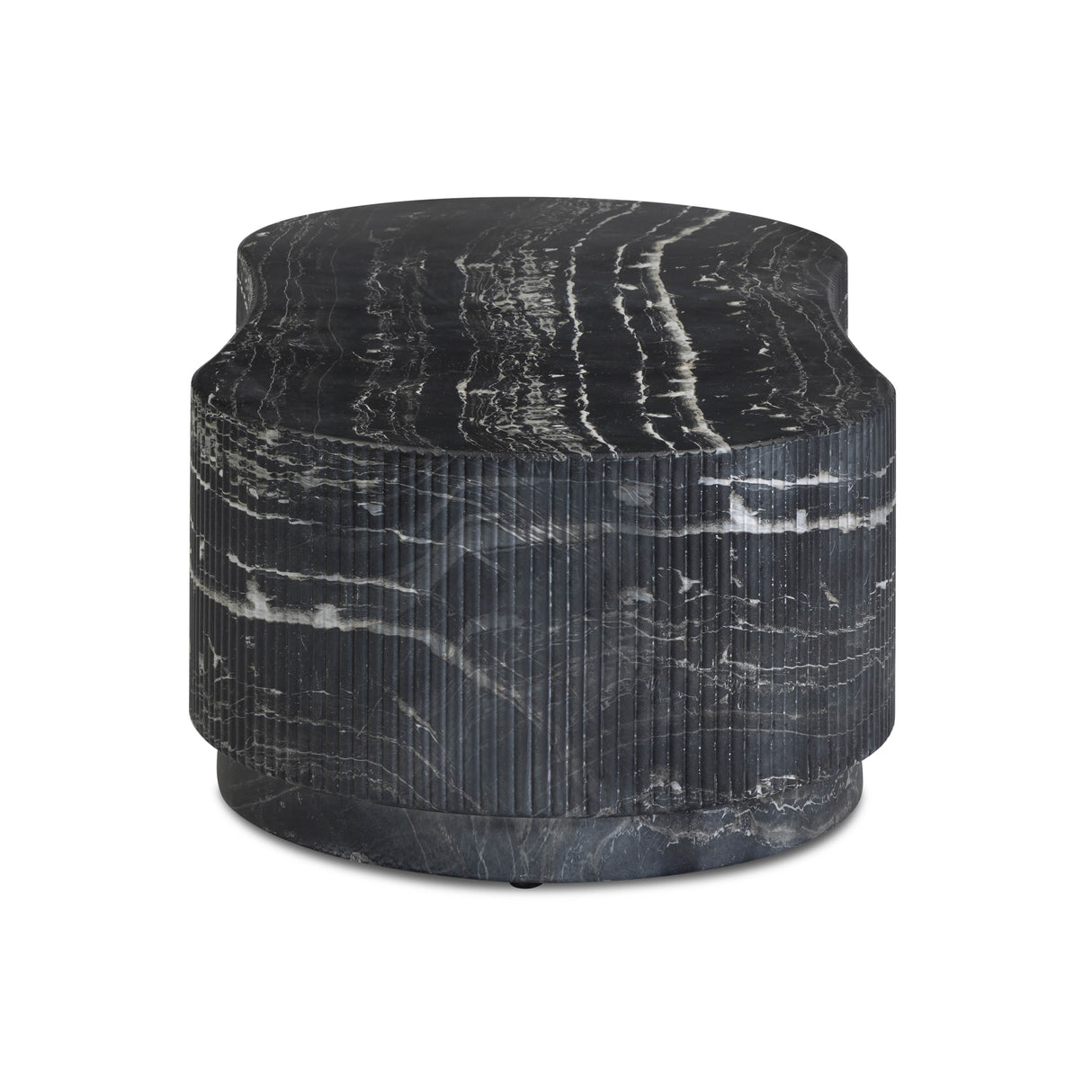 Hades 47" Black Faux Marble Indoor/Outdoor Concrete Coffee Table