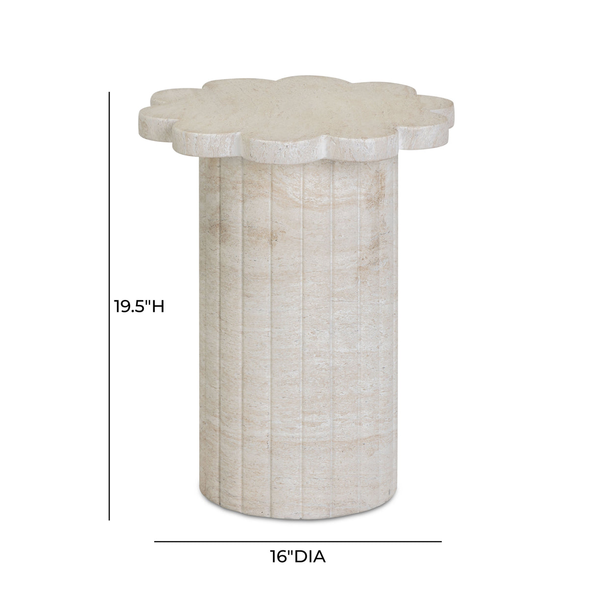 Blossom Faux Travertine Indoor/Outdoor Concrete Side Table