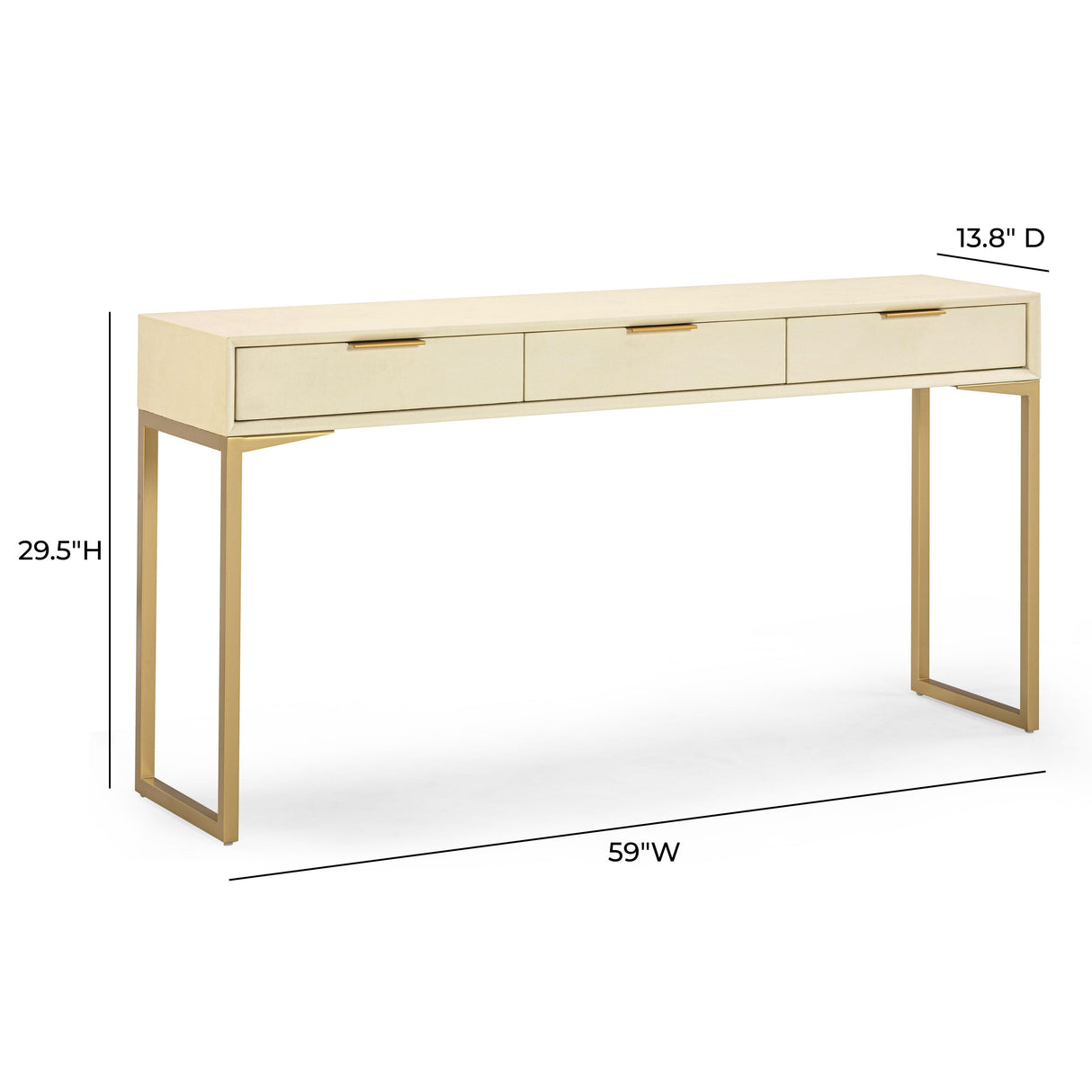 Pesce 59" Shagreen 3 Drawer Console Table