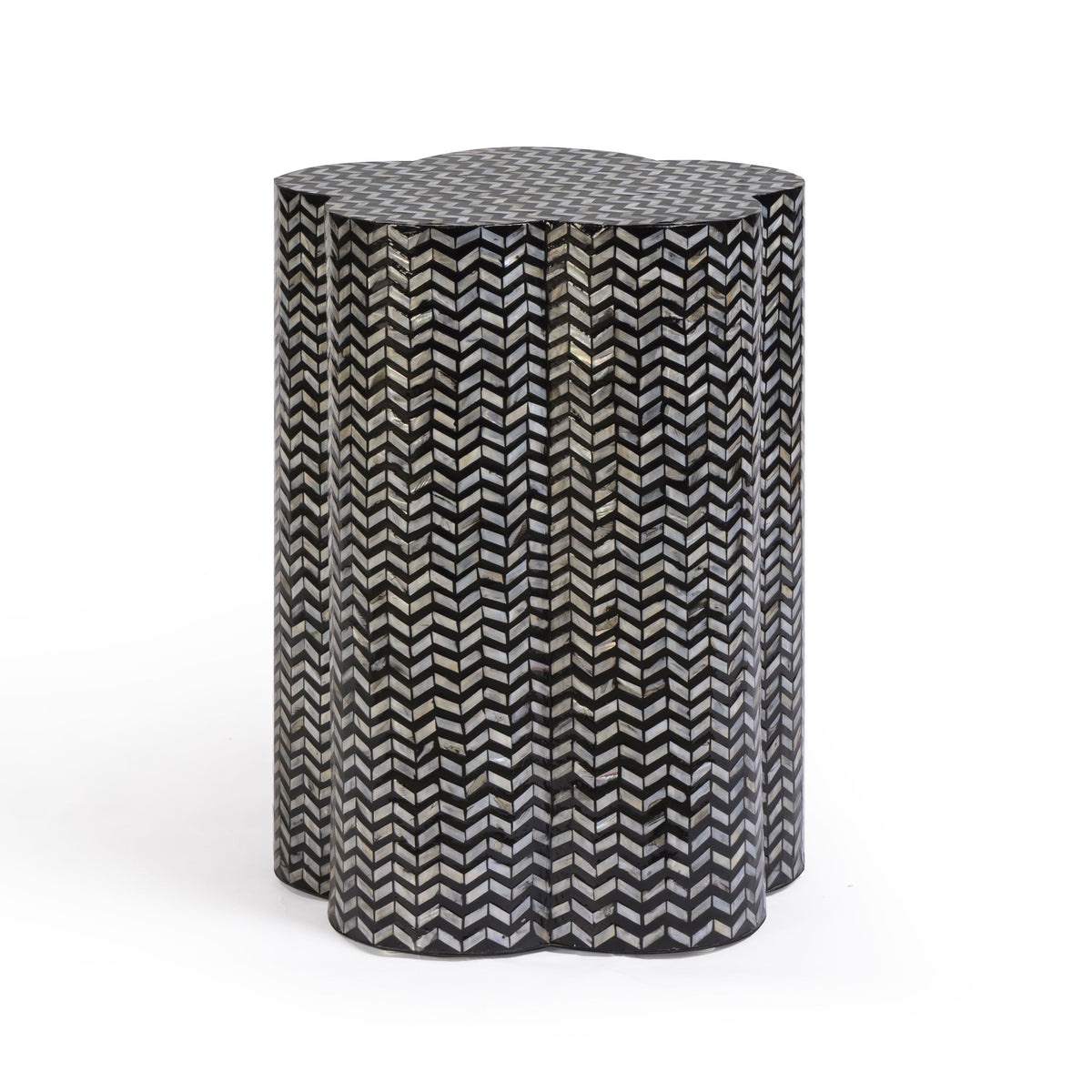 Truffle Black Mother of Pearl Shell Side Table - View 3