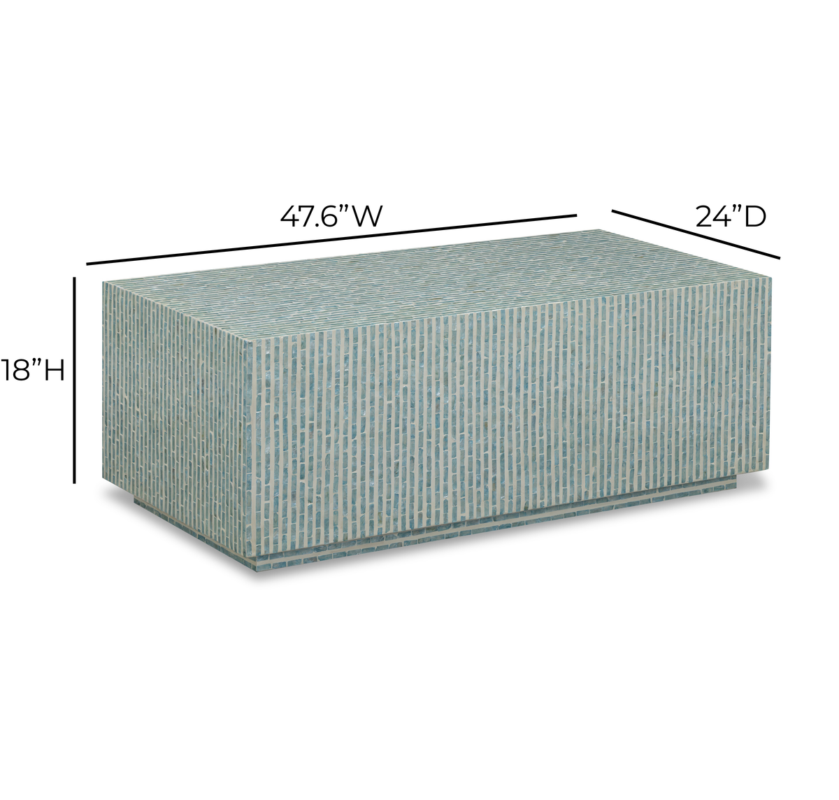 Earl 48" Shell Rectangular Coffee Table - View 14