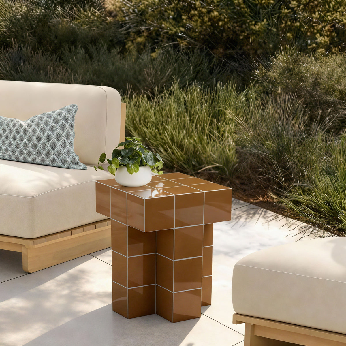 Alma Tile Concrete Indoor/Outdoor Side Table - View 8