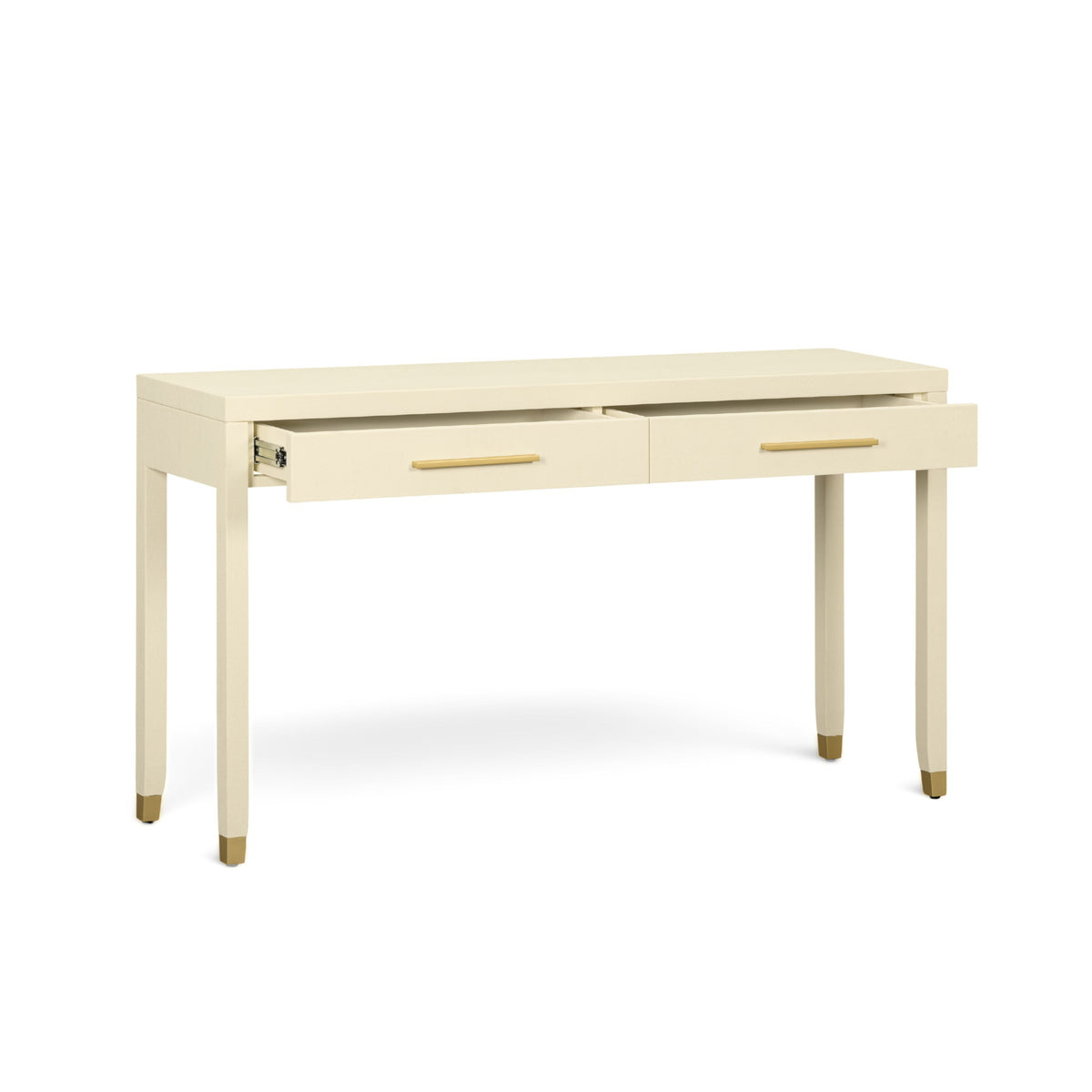 Dani 54" Cream Faux Shagreen 2-Drawer Console Table - View 4