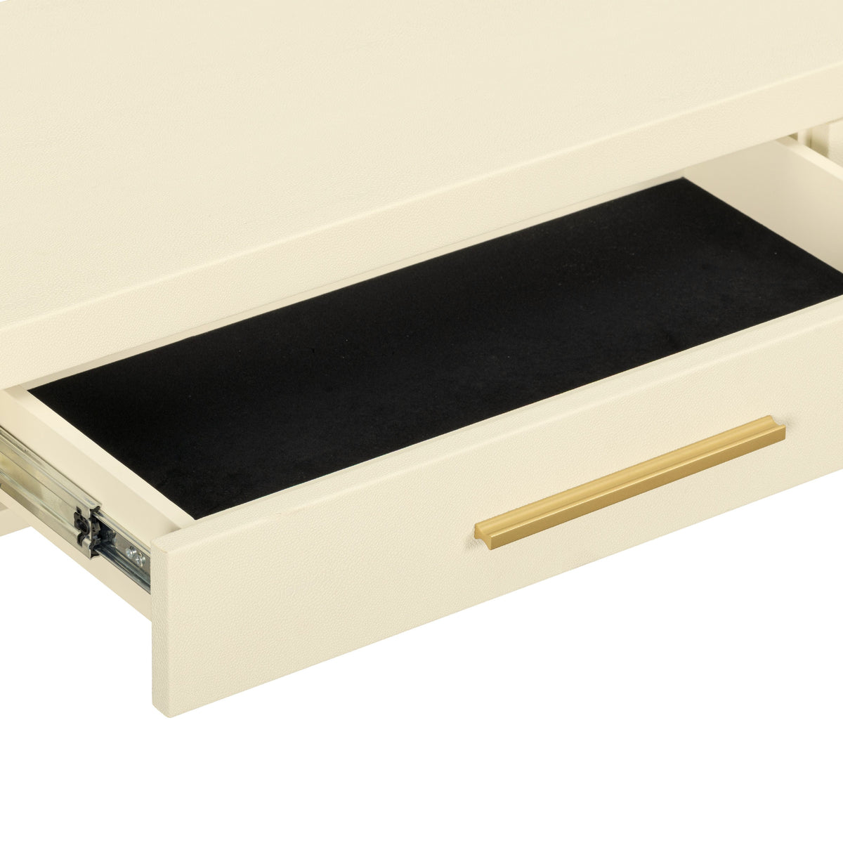 Dani 54" Cream Faux Shagreen 2-Drawer Console Table - View 5