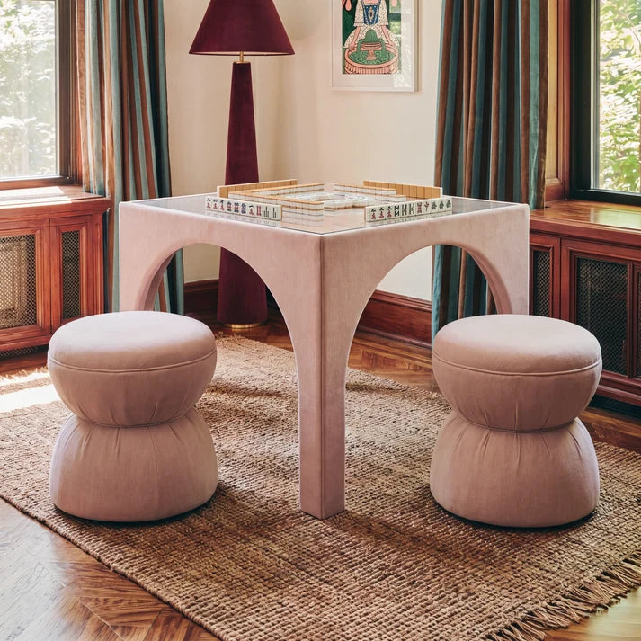 Tomlin Performance Chenille Game Table and Two Ottomans Set