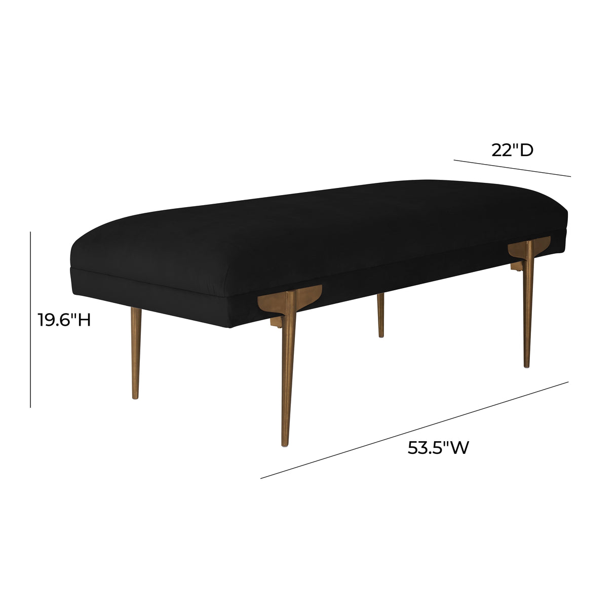 Brno 53.5" Velvet Bench