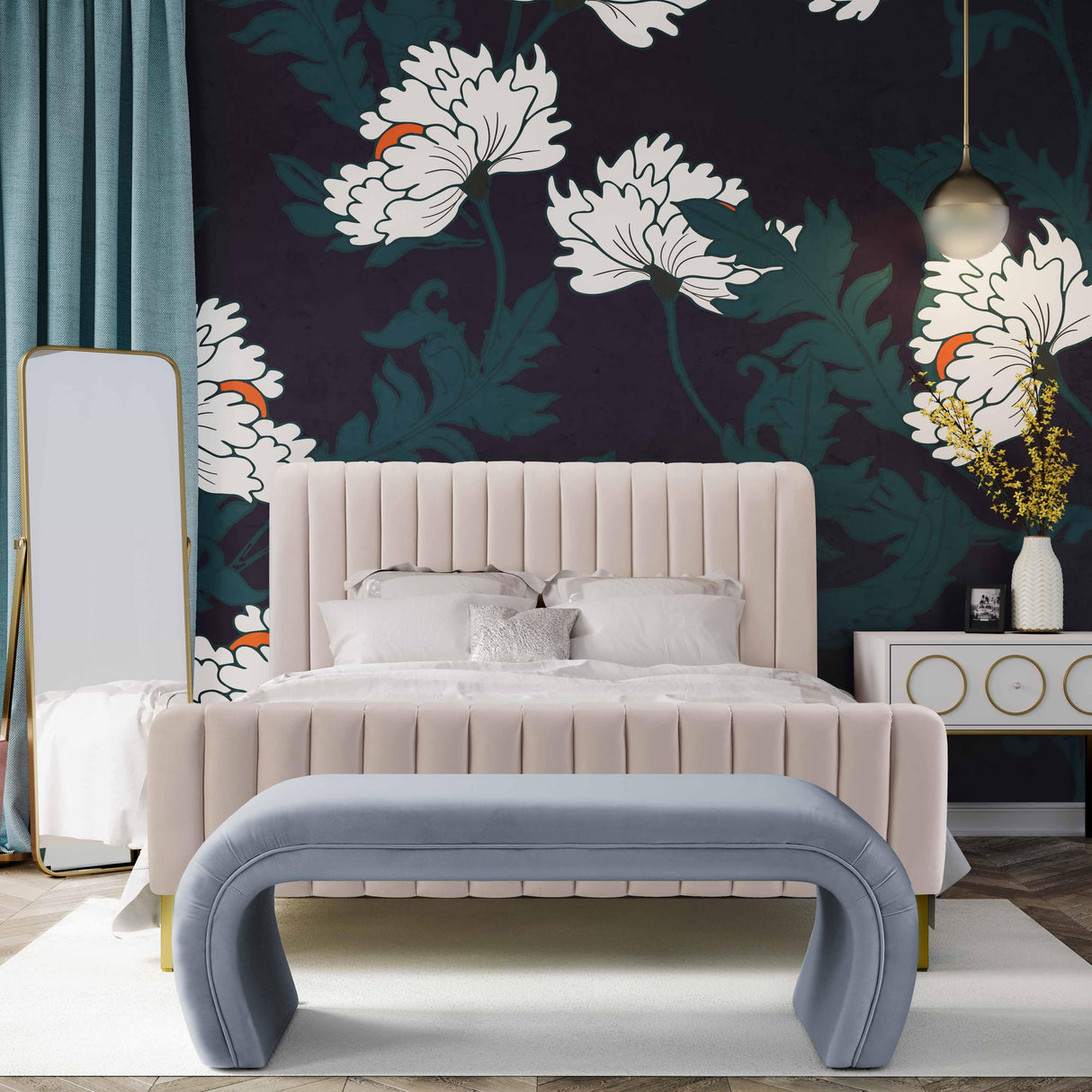 Kenya 48" Velvet Bench