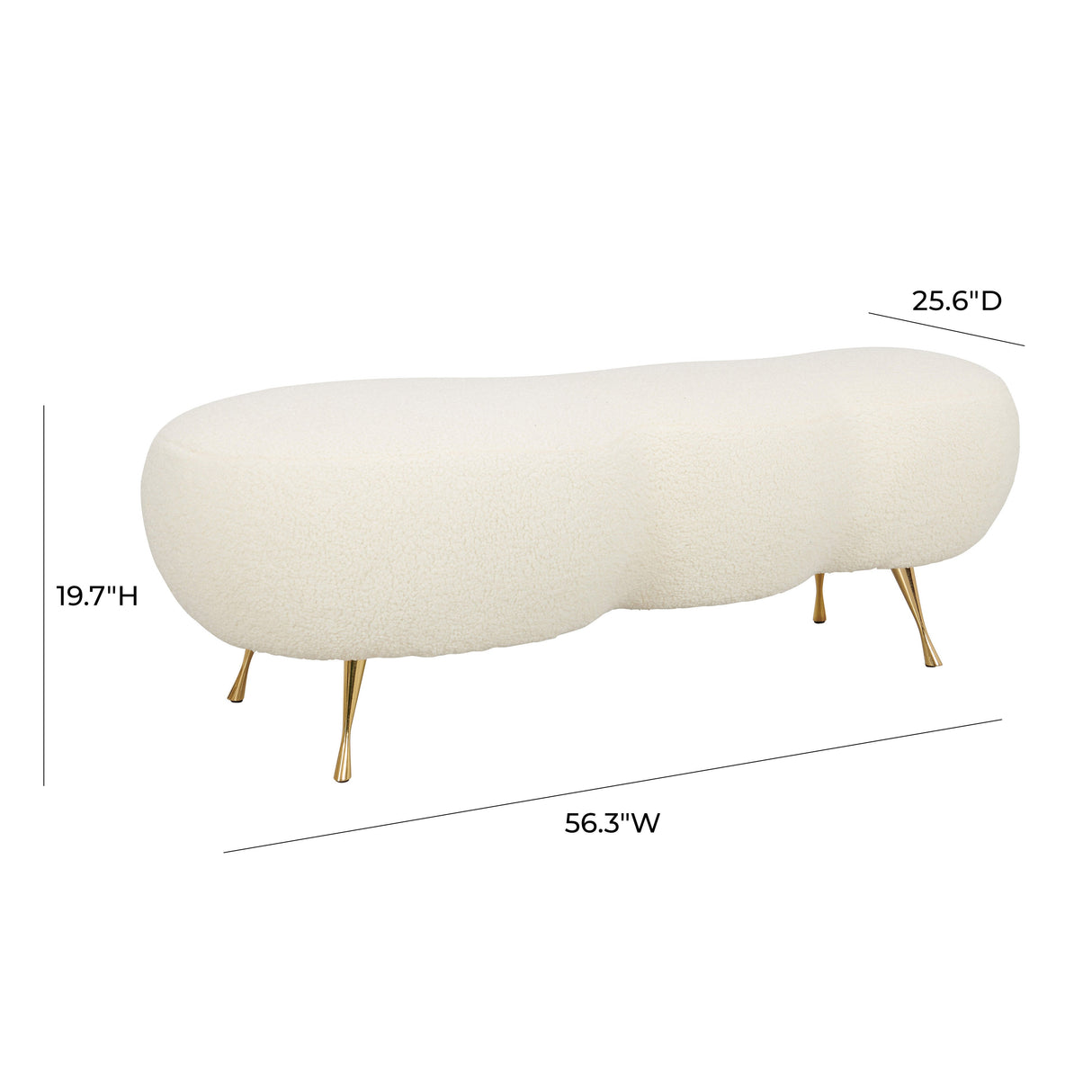 Welsh 56" Faux Shearling Bench