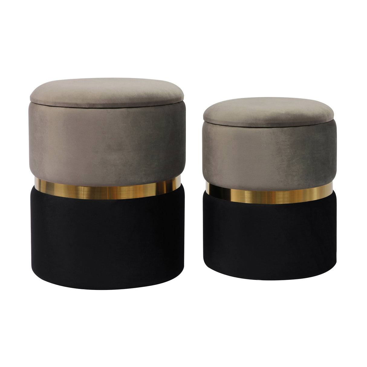 Gigi Grey Storage Ottomans - Set of 2
