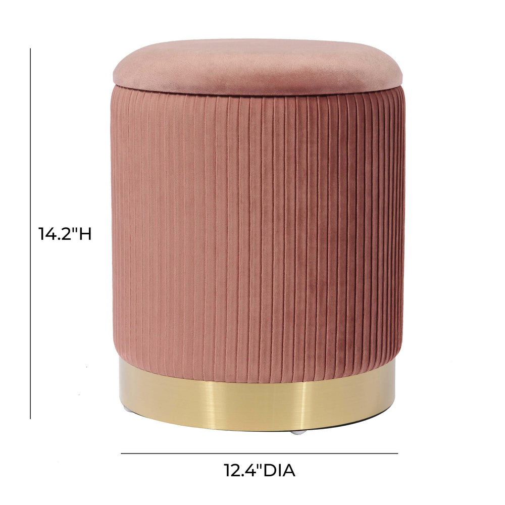 Zoe Velvet Storage Ottoman dimensions