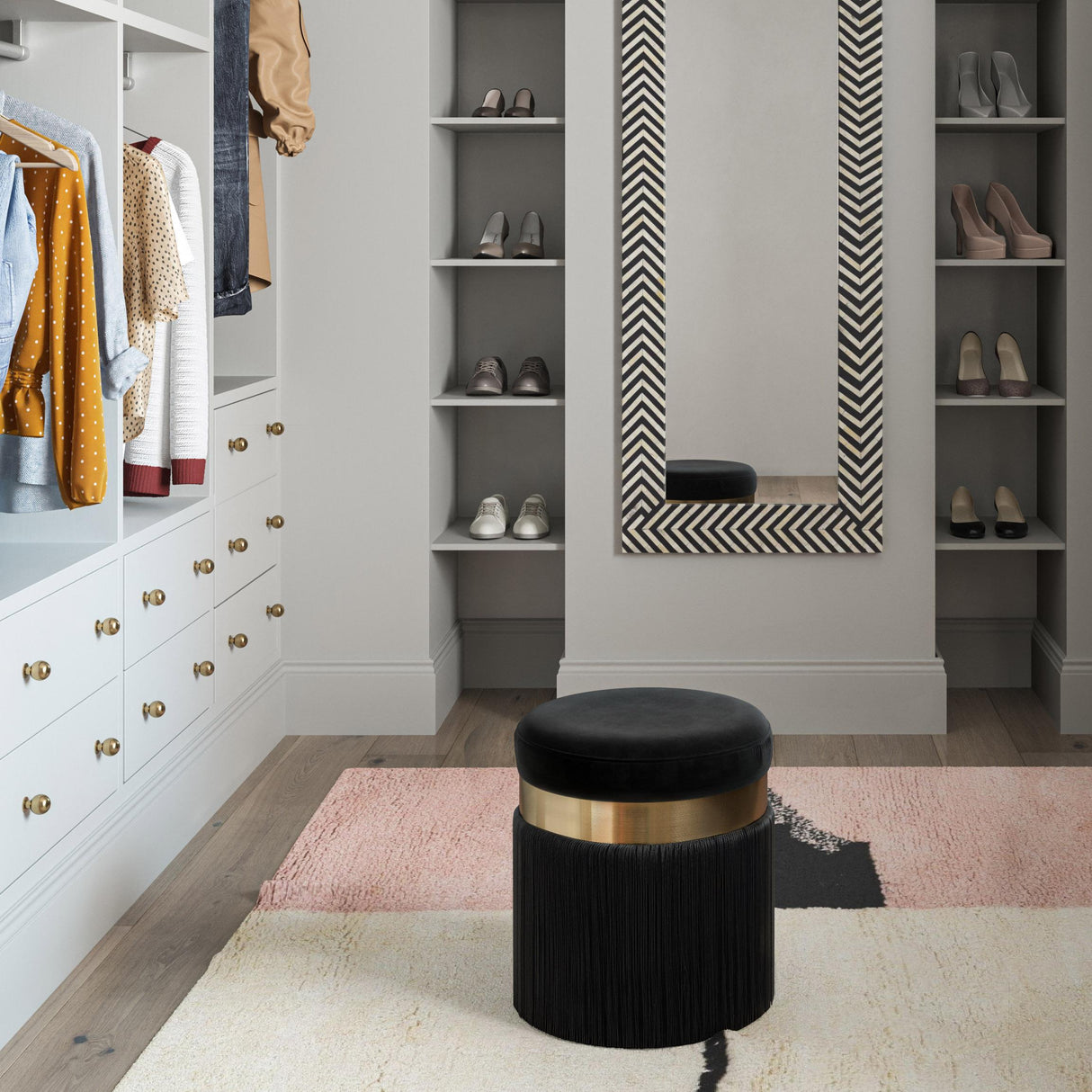 Melody Velvet Tasseled Ottoman