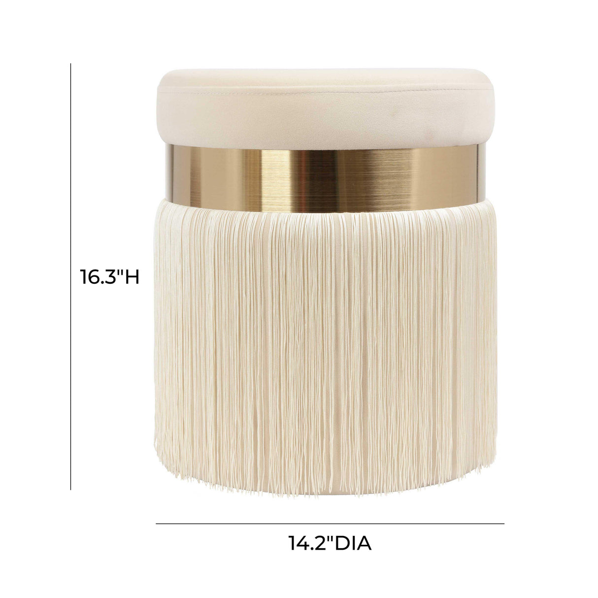 Melody Velvet Tasseled Ottoman