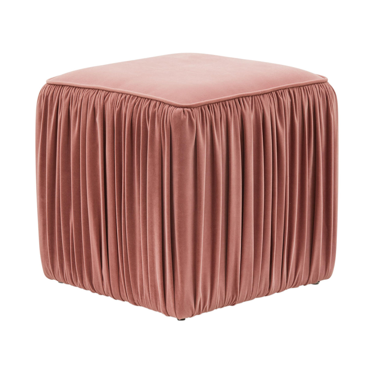 Morgan Pleated Velvet Ottoman