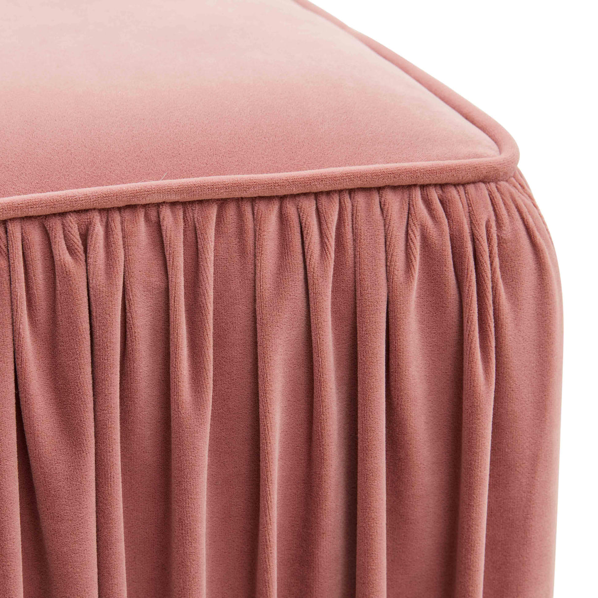 Morgan Pleated Velvet Ottoman