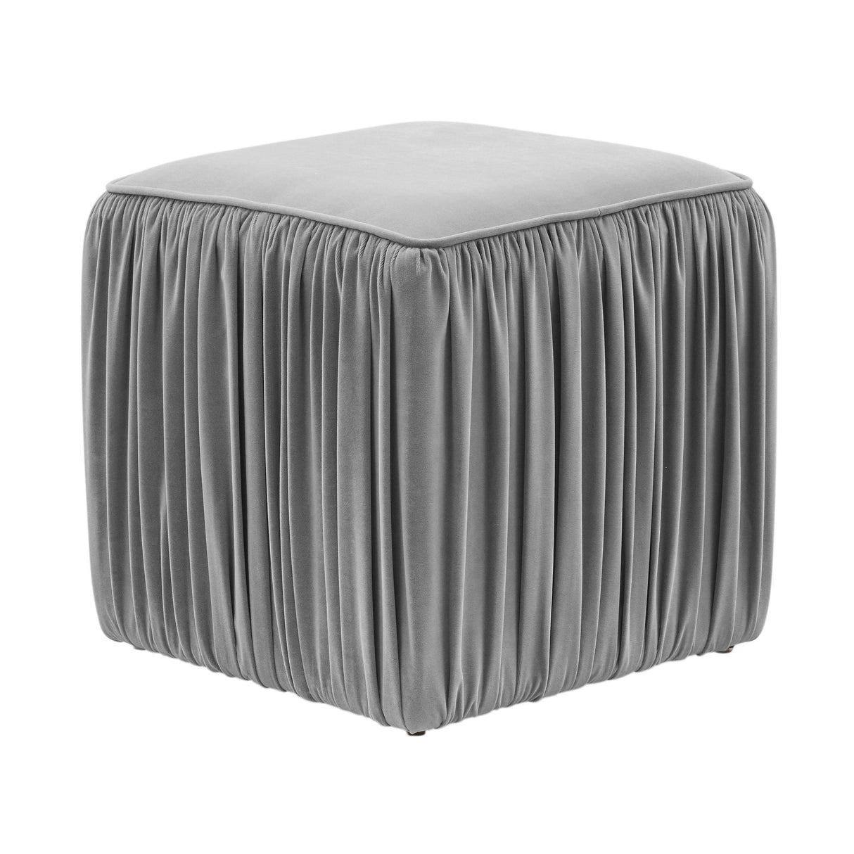 Morgan Pleated Velvet Ottoman
