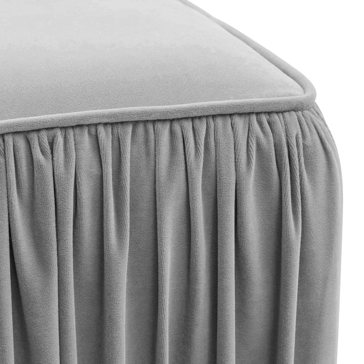 Morgan Pleated Velvet Ottoman