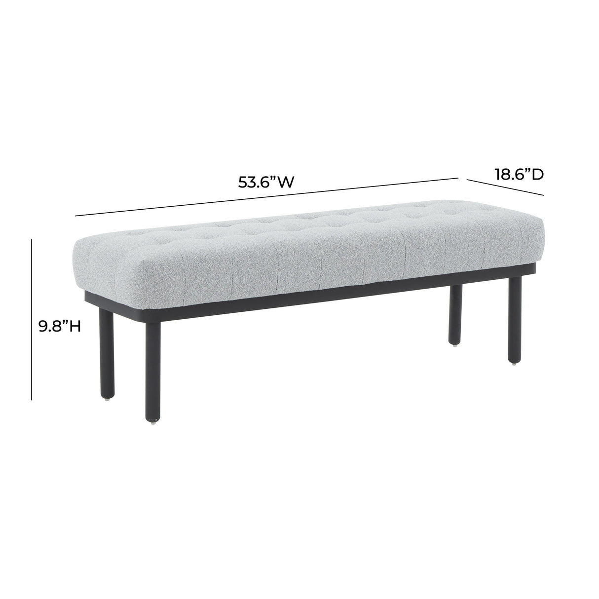 Olivia 53" Boucle Bench