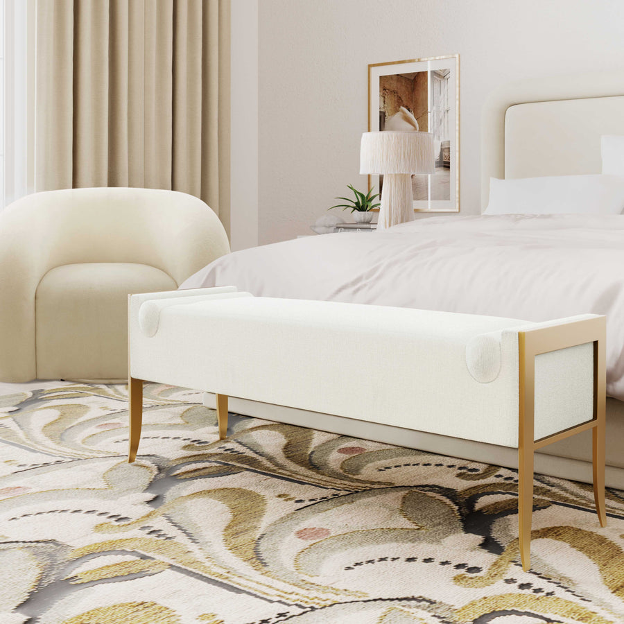 Ines 67" Textured Velvet Bench