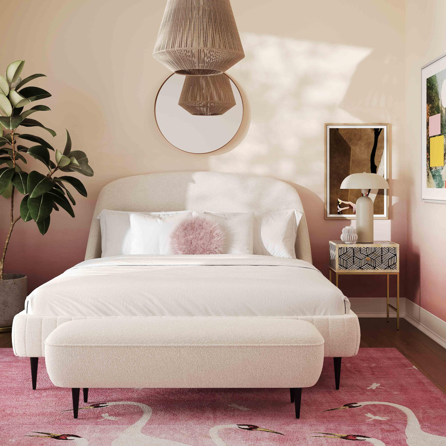 Denise 51" Cream Boucle Bench