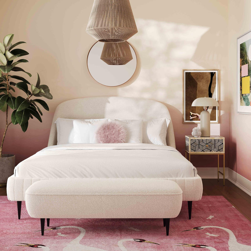 Denise 51" Cream Boucle Bench