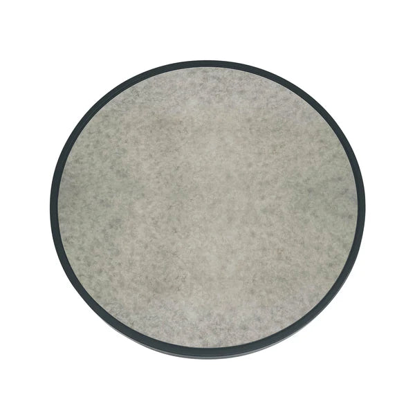 Nautilus 36" Antique Silver Mirrored Round Coffee Table