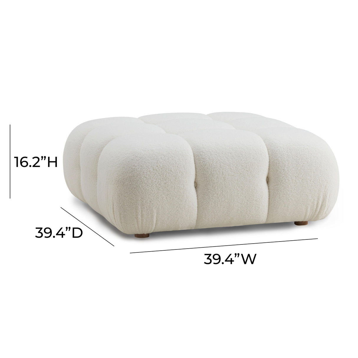 Calliope Vegan Shearling Modular Ottoman