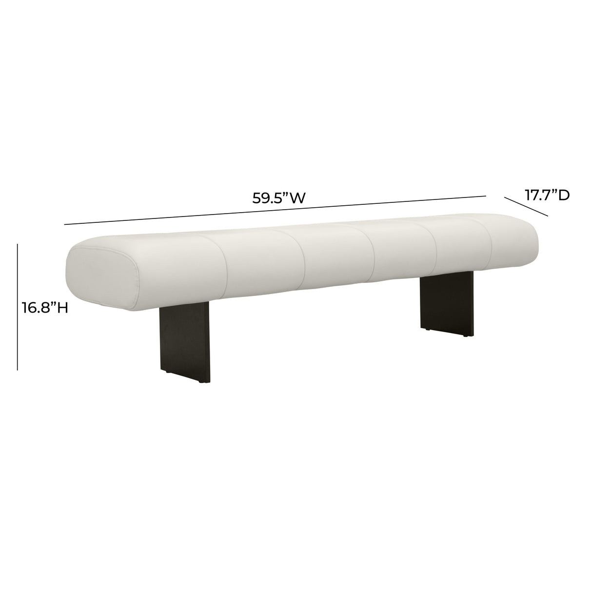 Karol 59.5" Cream Performance Vegan Leather Bench