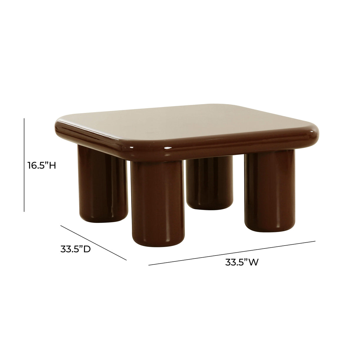 Memphis 33.5" Glossy Square Coffee Table
